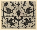Ornamentstich mit Reihern und Greifen, Blatt 4 der Folge "Entwurf für Niello"