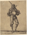 Soldat in Rüstung mit Schwert, Blatt der Folge "Soldaten [Capricci et Habiti militari]"